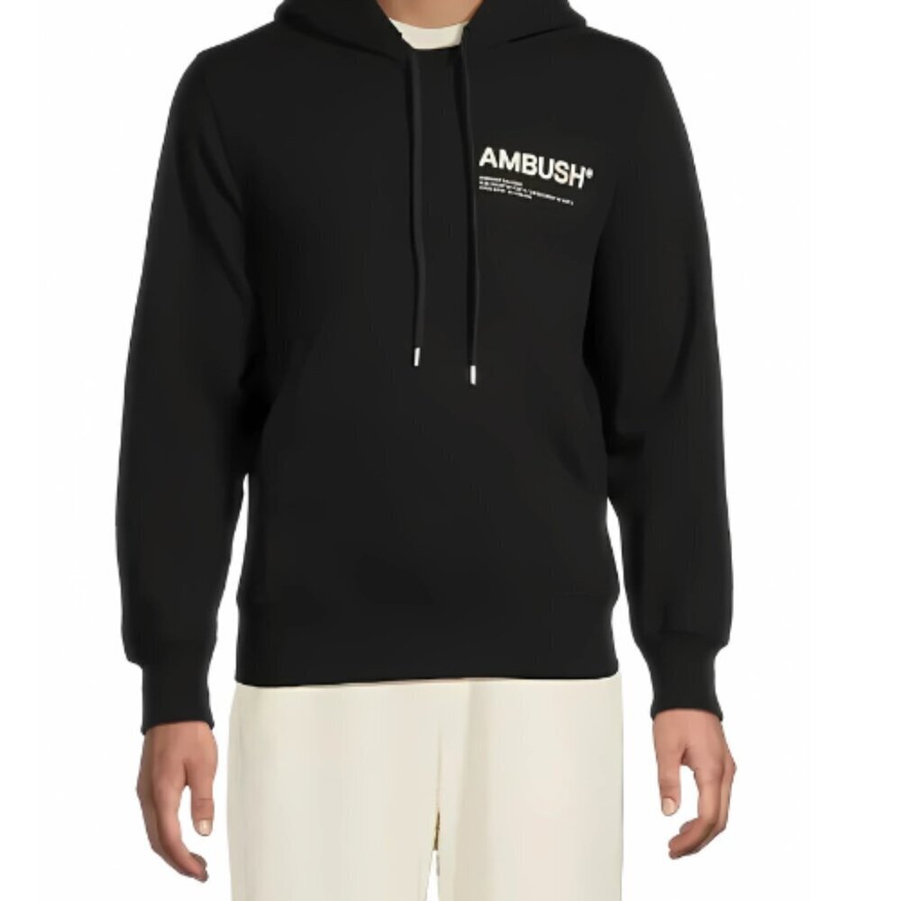 Ambush Logo Hoodie Drawstring Black Size Medium 100% Authentic